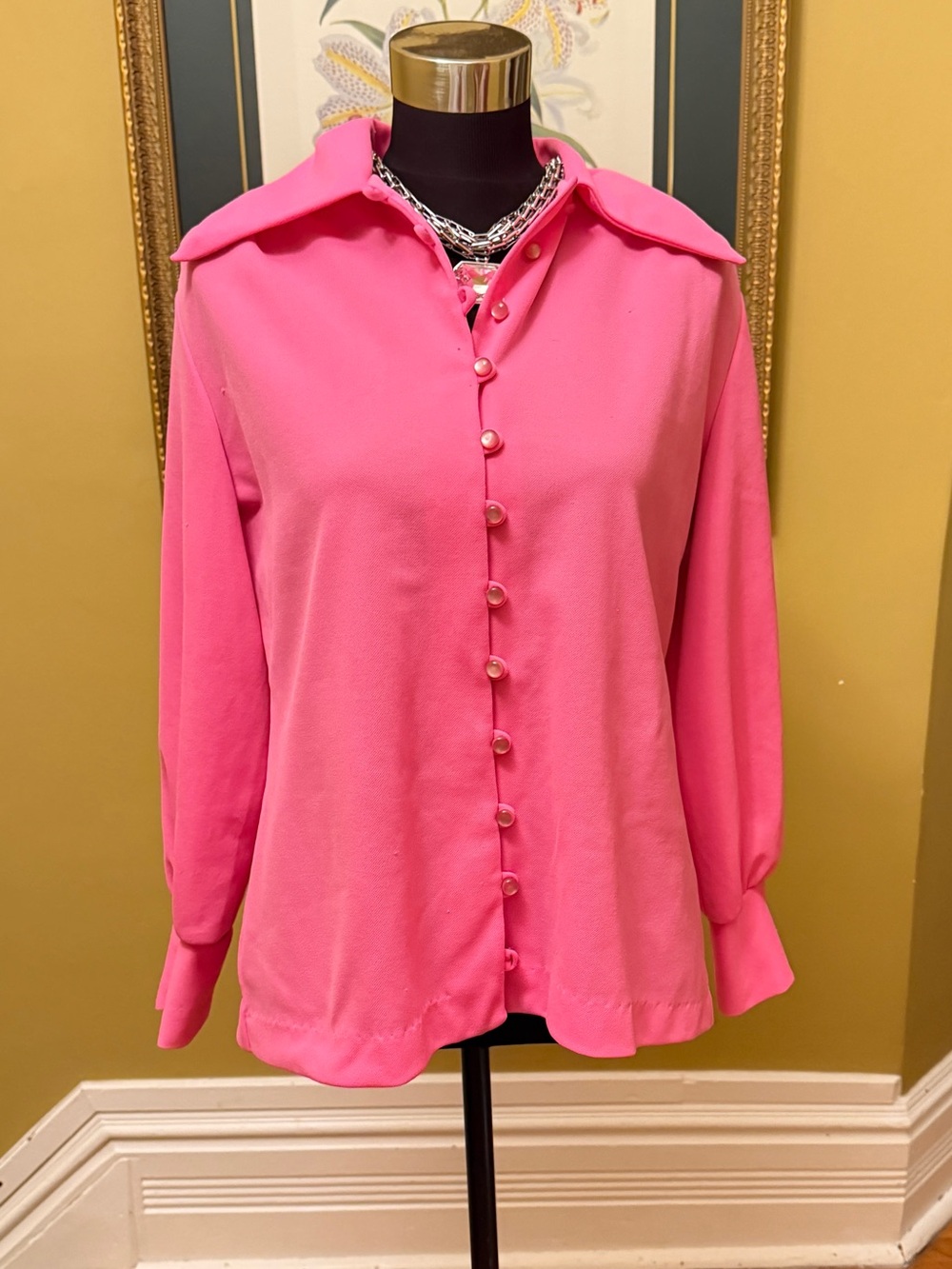 70s pink blouse